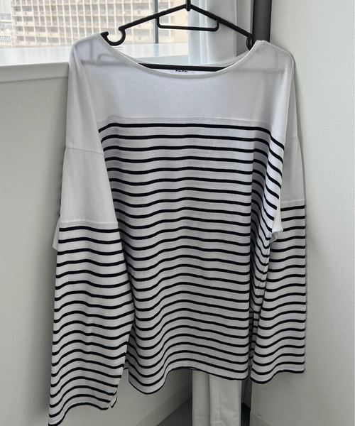 PairPair(ペアペア)の「ボーダーロンT(Tシャツ/カットソー・レディース・ブラック/レッド・FREE)」の8枚目の写真