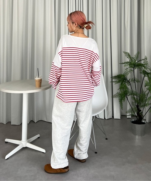 PairPair(ペアペア)の「ボーダーロンT(Tシャツ/カットソー・レディース・ブラック/レッド・FREE)」の13枚目の写真