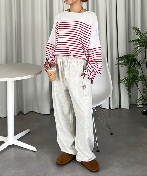 PairPair(ペアペア)の「ボーダーロンT(Tシャツ/カットソー・レディース・ブラック/レッド・FREE)」の14枚目の写真