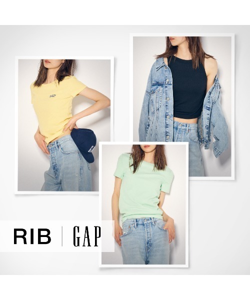 GAP(ギャップ)の「Gapロゴ リブフィット Tシャツ(Tシャツ/カットソー・レディース・ブルー/ホワイト/イエロー/ブラック/グリーン/ピンク・M/S/L/XL/XXS/XS)」の21枚目の写真