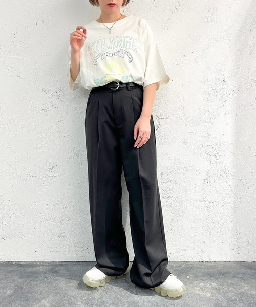 apres jour mignon(アプレジュールミニョン)の「ピグメントヴィンテージライクロックTシャツ【ZOZOTOWN限定アイテム】(Tシャツ/カットソー・レディース・オフホワイト/ブラック系その他/その他/グレー系その他/ブラック系その他2/ホワイト系その他/ネイビー・X-LARGE/フリー)」の18枚目の写真