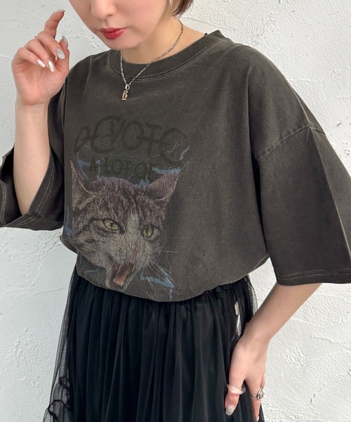 apres jour mignon(アプレジュールミニョン)の「ピグメントヴィンテージライクロックTシャツ【ZOZOTOWN限定アイテム】(Tシャツ/カットソー・レディース・オフホワイト/ブラック系その他/その他/グレー系その他/ブラック系その他2/ホワイト系その他/ネイビー・X-LARGE/フリー)」の21枚目の写真