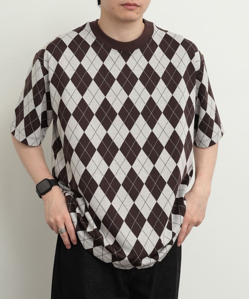 SENSE OF PLACE by URBAN RESEARCH(センスオブプレイスバイアーバンリサーチ)の「アーガイルジャガードTシャツ(5分袖)(Tシャツ/カットソー・メンズ・その他1/その他2/その他3・MEDIUM/LARGE)」の12枚目の写真
