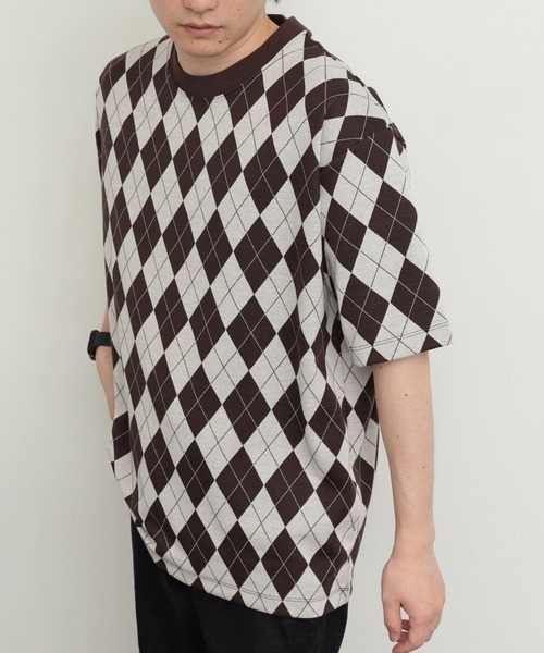 SENSE OF PLACE by URBAN RESEARCH(センスオブプレイスバイアーバンリサーチ)の「アーガイルジャガードTシャツ(5分袖)(Tシャツ/カットソー・メンズ・その他1/その他2/その他3・MEDIUM/LARGE)」の13枚目の写真
