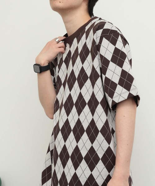 SENSE OF PLACE by URBAN RESEARCH(センスオブプレイスバイアーバンリサーチ)の「アーガイルジャガードTシャツ(5分袖)(Tシャツ/カットソー・メンズ・その他1/その他2/その他3・MEDIUM/LARGE)」の14枚目の写真
