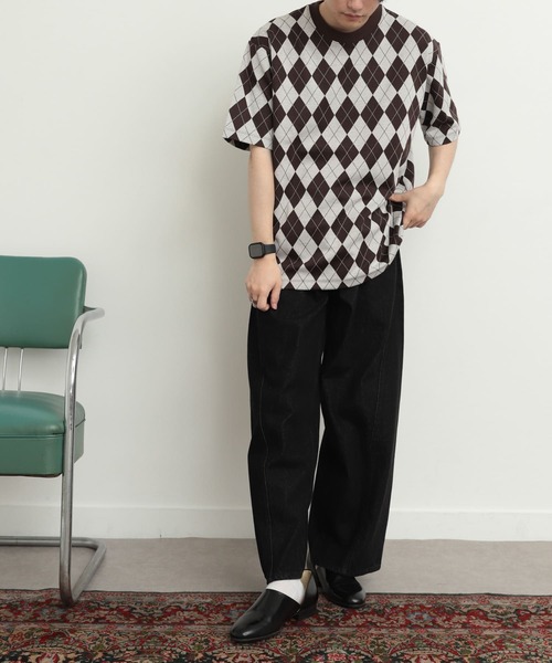SENSE OF PLACE by URBAN RESEARCH(センスオブプレイスバイアーバンリサーチ)の「アーガイルジャガードTシャツ(5分袖)(Tシャツ/カットソー・メンズ・その他1/その他2/その他3・MEDIUM/LARGE)」の16枚目の写真