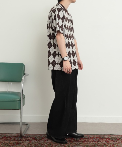 SENSE OF PLACE by URBAN RESEARCH(センスオブプレイスバイアーバンリサーチ)の「アーガイルジャガードTシャツ(5分袖)(Tシャツ/カットソー・メンズ・その他1/その他2/その他3・MEDIUM/LARGE)」の17枚目の写真