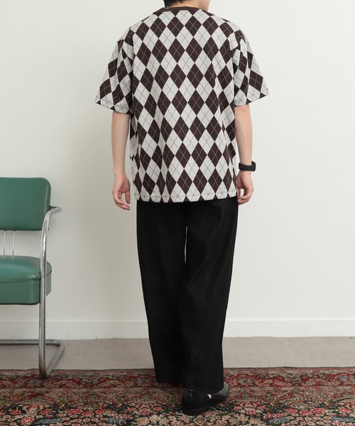 SENSE OF PLACE by URBAN RESEARCH(センスオブプレイスバイアーバンリサーチ)の「アーガイルジャガードTシャツ(5分袖)(Tシャツ/カットソー・メンズ・その他1/その他2/その他3・MEDIUM/LARGE)」の18枚目の写真