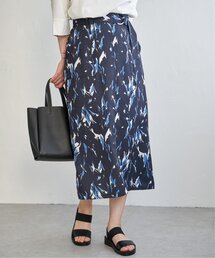 ベルト付きプリントスカート