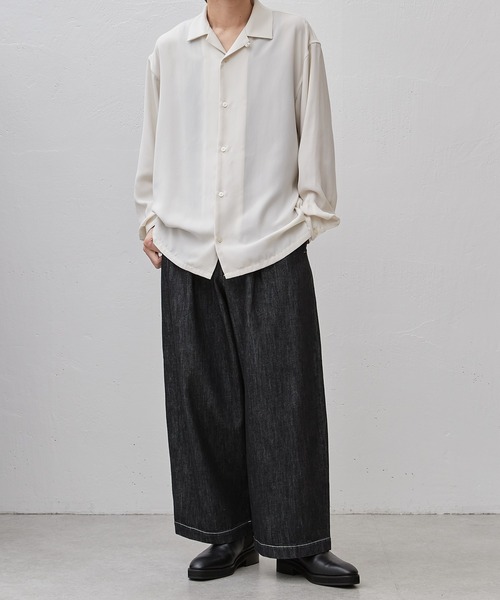 i+mu ルーズデニムワイドパンツ BLACKUP ジーンズ デニム デニムパンツ 「MADE」 バトンワイド