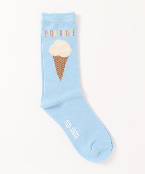 PINK HOUSE（ピンクハウス）の「アイスクリーム柄ソックス（ソックス/靴下・レディース・ブラック/チョコ/ライトブルー/キナリ・フリー）」の5枚目の写真
