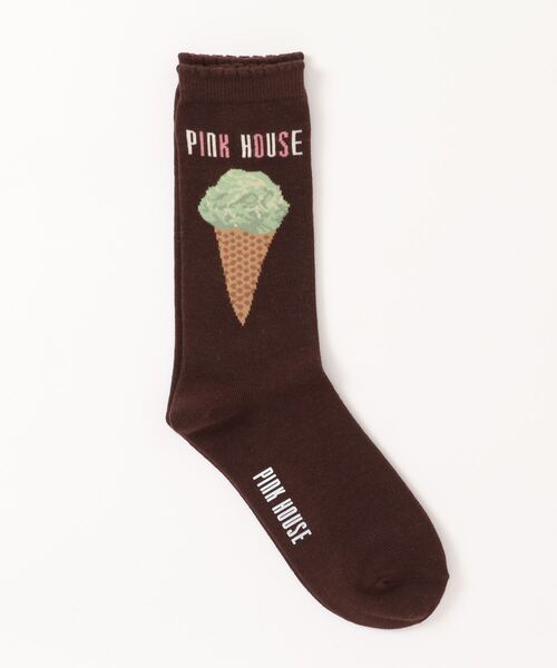 PINK HOUSE（ピンクハウス）の「アイスクリーム柄ソックス（ソックス/靴下・レディース・ブラック/チョコ/ライトブルー/キナリ・フリー）」の13枚目の写真