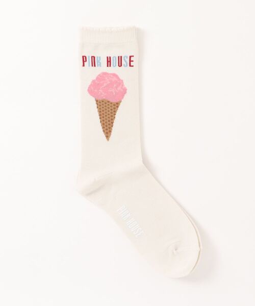 PINK HOUSE（ピンクハウス）の「アイスクリーム柄ソックス（ソックス/靴下・レディース・ブラック/チョコ/ライトブルー/キナリ・フリー）」の12枚目の写真