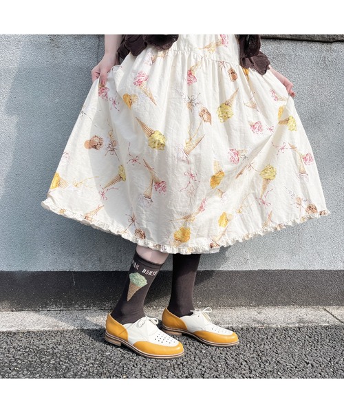 PINK HOUSE（ピンクハウス）の「アイスクリーム柄ソックス（ソックス/靴下・レディース・ブラック/チョコ/ライトブルー/キナリ・フリー）」の11枚目の写真