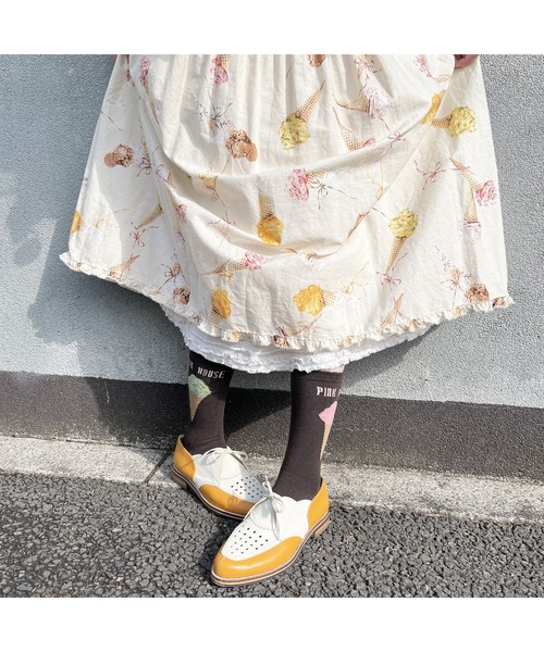 PINK HOUSE（ピンクハウス）の「アイスクリーム柄ソックス（ソックス/靴下・レディース・ブラック/チョコ/ライトブルー/キナリ・フリー）」の15枚目の写真