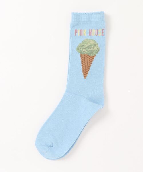 PINK HOUSE（ピンクハウス）の「アイスクリーム柄ソックス（ソックス/靴下・レディース・ブラック/チョコ/ライトブルー/キナリ・フリー）」の9枚目の写真