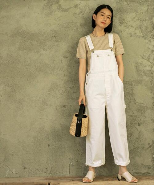 coen（コーエン）の「デニムオーバーオール（サロペット/オーバーオール・レディース・オフホワイト/コバルトブルー・M/L）」の4枚目の写真