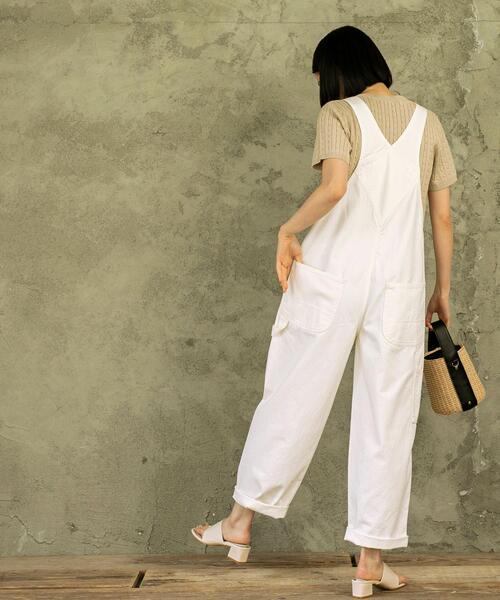 coen（コーエン）の「デニムオーバーオール（サロペット/オーバーオール・レディース・オフホワイト/コバルトブルー・M/L）」の6枚目の写真