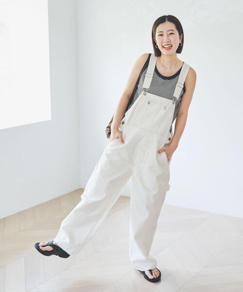 coen（コーエン）の「デニムオーバーオール（サロペット/オーバーオール・レディース・オフホワイト/コバルトブルー・M/L）」の10枚目の写真