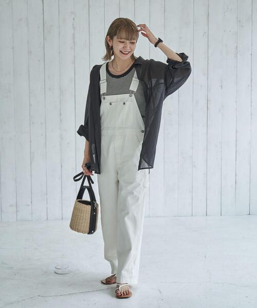 coen（コーエン）の「デニムオーバーオール（サロペット/オーバーオール・レディース・オフホワイト/コバルトブルー・M/L）」の18枚目の写真