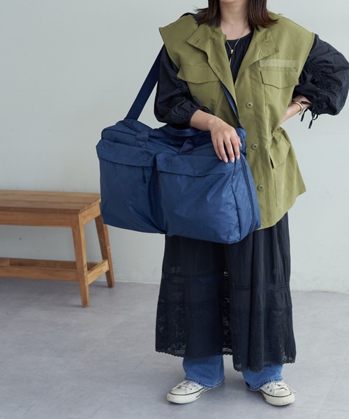 Daily russet(デイリー ラシット)の「モノグラム トラベルボストンバッグ(L)(ボストンバッグ・レディース・グレー/ブラック/カーキ/ネイビー/サンドベージュ・FREE)」の9枚目の写真