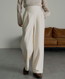 RANAN | ［3サイズ展開］あったか美脚見え2タックワイドパンツ(スラックス)