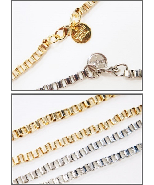 DOUBLE STEAL（ダブルスティール）の「Box Chain ネックレス（ネックレス・メンズ・シルバー/ゴールド・フリー）」の6枚目の写真