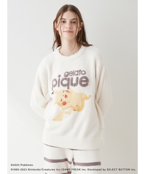 gelato pique（ジェラートピケ）の「【ポケモンスリープ】ベビモコジャガードプルオーバー&ロングパンツセット（ルームウェア/パジャマ・レディース・ブルー/ピンク/ネイビー/アイボリー・FREE）」の15枚目の写真