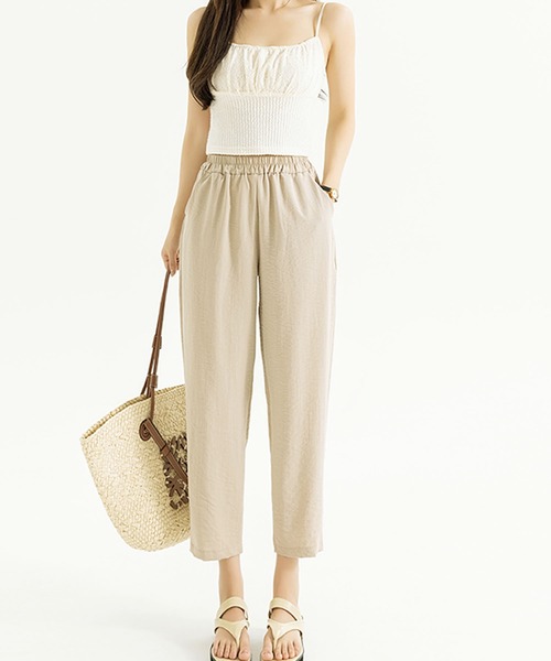 Grandeir(グランディール)の「リネンタッチテーパードパンツ(その他パンツ・レディース・ブラック/ピンク/ベージュ/グレー・M)」の13枚目の写真