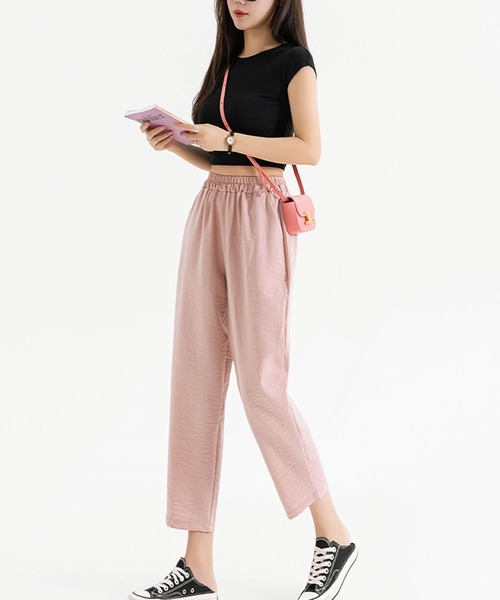 Grandeir(グランディール)の「リネンタッチテーパードパンツ(その他パンツ・レディース・ブラック/ピンク/ベージュ/グレー・M)」の15枚目の写真