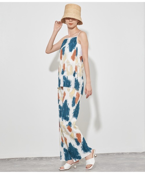 Settimissimo（セッティミッシモ）の「アートプリントプリーツキャミソール（キャミソール・レディース・ブルー/オフホワイト・FREE）」の3枚目の写真