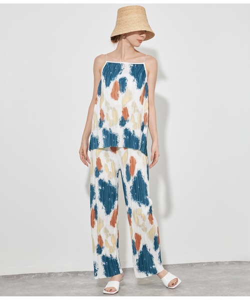 Settimissimo（セッティミッシモ）の「アートプリントプリーツキャミソール（キャミソール・レディース・ブルー/オフホワイト・FREE）」の14枚目の写真