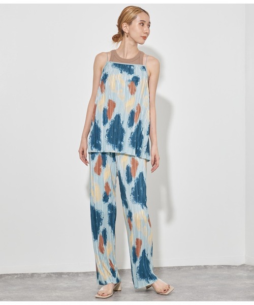 Settimissimo（セッティミッシモ）の「アートプリントプリーツキャミソール（キャミソール・レディース・ブルー/オフホワイト・FREE）」の9枚目の写真