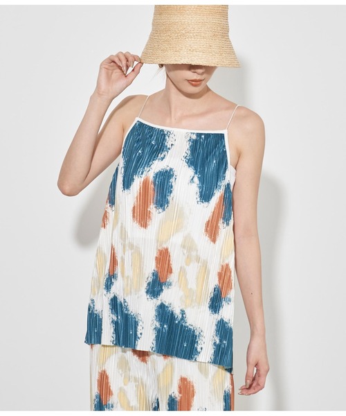 Settimissimo（セッティミッシモ）の「アートプリントプリーツキャミソール（キャミソール・レディース・ブルー/オフホワイト・FREE）」の19枚目の写真