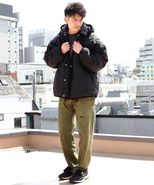 GYMPHLEX(ジムフレックス)の「GYMPHLEX/ジムフレックス キルトダウンジャケット QUILT DOWN JACKET A0434 BRN(ノーカラージャケット・メンズ・ブラック・L/M)」の7枚目の写真