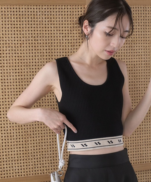VIS（ビス）の「【洗える】裾ロゴ短丈タンクトップ（タンクトップ・レディース・ブラック系その他/ホワイト系その他5・FREE）」の7枚目の写真