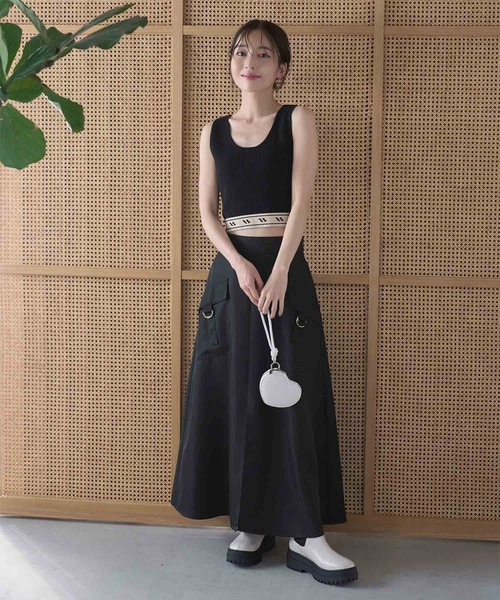 VIS（ビス）の「【洗える】裾ロゴ短丈タンクトップ（タンクトップ・レディース・ブラック系その他/ホワイト系その他5・FREE）」の8枚目の写真