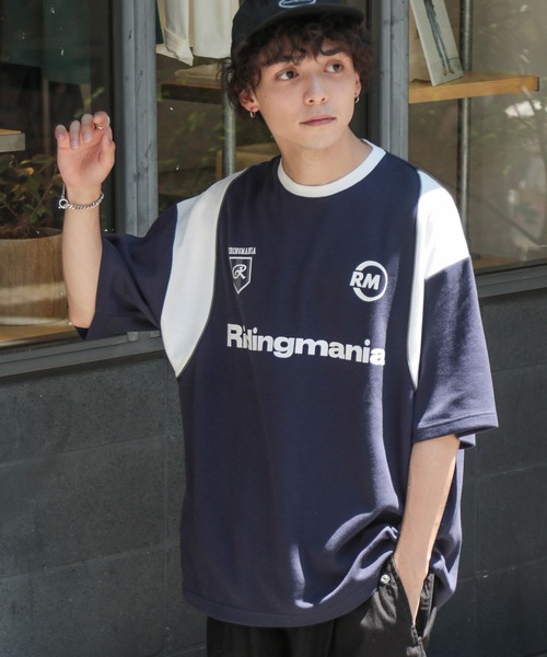 Ridingmania（ライディングマニア）の「【Ridingmania/ライディングマニア】ブランドロゴ/サイクルTシャツ（Tシャツ/カットソー・メンズ・ホワイト/ネイビー・FREE）」の13枚目の写真