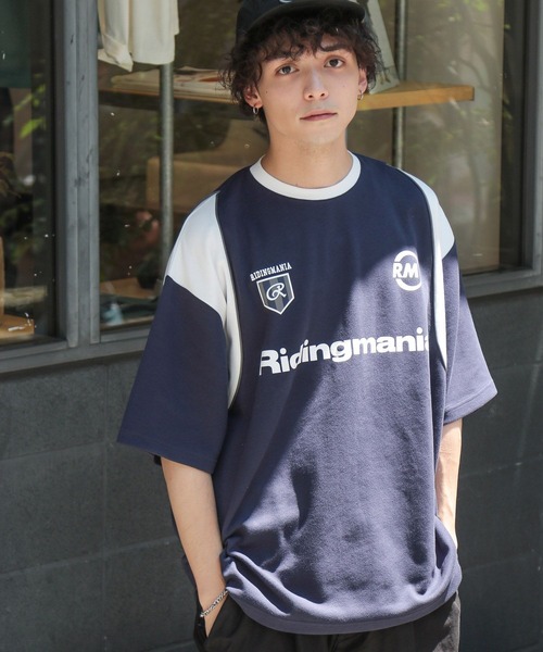 Ridingmania（ライディングマニア）の「【Ridingmania/ライディングマニア】ブランドロゴ/サイクルTシャツ（Tシャツ/カットソー・メンズ・ホワイト/ネイビー・FREE）」の15枚目の写真