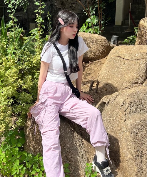 STRAY SHEEP（ストレイシープ）の「[STRAY SHEEP]クロップドTシャツ（Tシャツ/カットソー・レディース・ホワイト系1/ホワイト系2/ホワイト系3/ホワイト系4・FREE）」の4枚目の写真