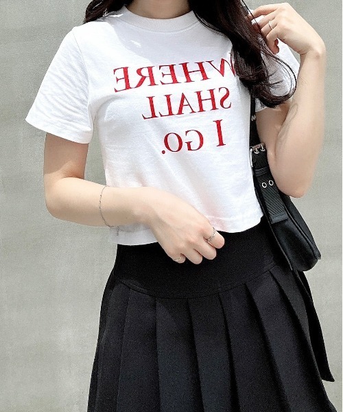 STRAY SHEEP（ストレイシープ）の「[STRAY SHEEP]クロップドTシャツ（Tシャツ/カットソー・レディース・ホワイト系1/ホワイト系2/ホワイト系3/ホワイト系4・FREE）」の7枚目の写真