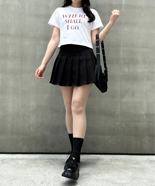 STRAY SHEEP（ストレイシープ）の「[STRAY SHEEP]クロップドTシャツ（Tシャツ/カットソー・レディース・ホワイト系1/ホワイト系2/ホワイト系3/ホワイト系4・FREE）」の10枚目の写真