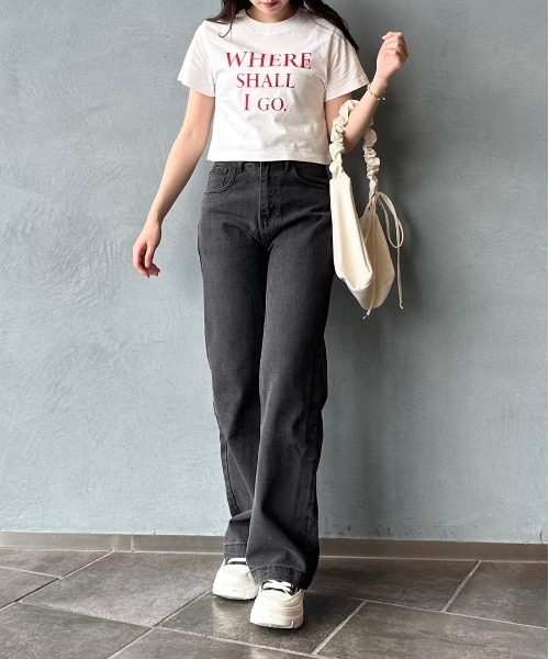 STRAY SHEEP（ストレイシープ）の「[STRAY SHEEP]クロップドTシャツ（Tシャツ/カットソー・レディース・ホワイト系1/ホワイト系2/ホワイト系3/ホワイト系4・FREE）」の16枚目の写真