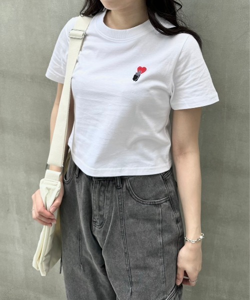 STRAY SHEEP（ストレイシープ）の「[STRAY SHEEP]クロップドTシャツ（Tシャツ/カットソー・レディース・ホワイト系1/ホワイト系2/ホワイト系3/ホワイト系4・FREE）」の19枚目の写真