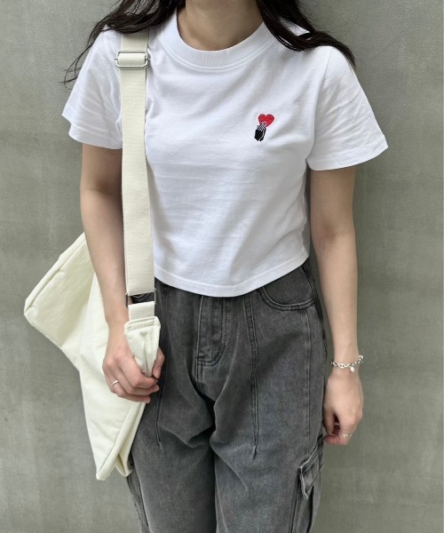 STRAY SHEEP（ストレイシープ）の「[STRAY SHEEP]クロップドTシャツ（Tシャツ/カットソー・レディース・ホワイト系1/ホワイト系2/ホワイト系3/ホワイト系4・FREE）」の20枚目の写真