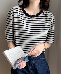 【Un】【it】【Lilamusant(リラミュゾン)】リンガーネックボーダーTee