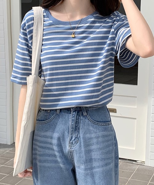 Lilamusant(リラミュゾン)の「【Un】【it】【Lilamusant(リラミュゾン)】リンガーネックボーダーTee(Tシャツ/カットソー・レディース・マスタード/ブルー/レッド/グリーン/ダークネイビー・FREE)」の7枚目の写真