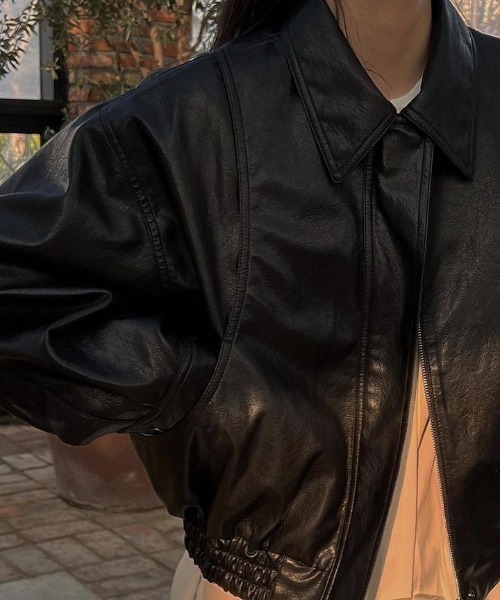 セール】デザインポケットフェイクレザージャケット（その他アウター