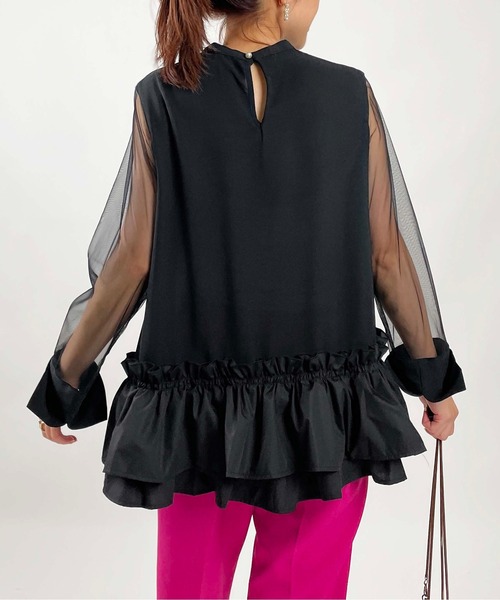 PICCIN(ピッチン)の「【WEB限定】バブルヘムシアースリーブトップス(Tシャツ/カットソー・レディース・オフホワイト/ブラック・M)」の18枚目の写真