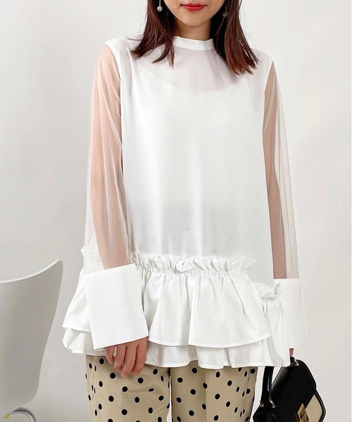 PICCIN(ピッチン)の「【WEB限定】バブルヘムシアースリーブトップス(Tシャツ/カットソー・レディース・オフホワイト/ブラック・M)」の14枚目の写真